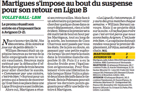 Martigues 3/2 Avignon. L'article de La Marseillaise 