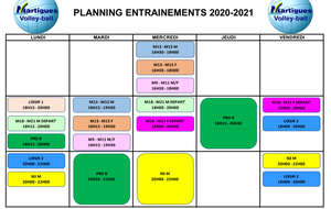 Le planning des entraînements est sorti