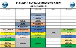 Le nouveau planning des entraînements vient de sortir 