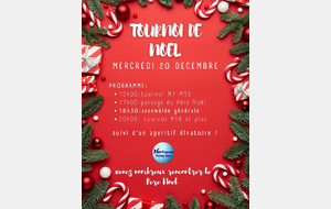 AG et tournoi de Noël: on se prépare on se prépare !