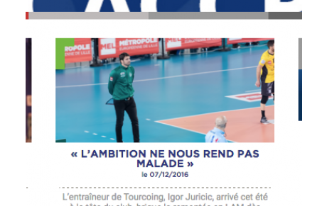 A lire avant Martigues - Tourcoing: Igor Juricic se livre à LNV.fr