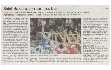 Après Saint-Nazaire 3/2 Martigues: les commentaires dans la presse locale 