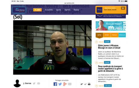 Martigues 2/3 Narbonne. La réaction du capitaine des Centurions 