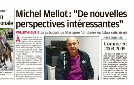 La Provence. L’interview de notre Président ce matin en pages sports 
