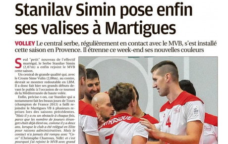 La Provence parle du Martigues Volley 