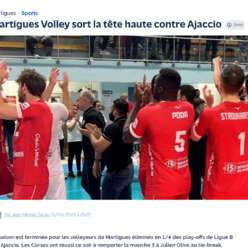 Match 3 : ''Martigues Volley sort la tête haute contre Ajaccio'' (Maritima.fr) 